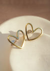 Curved Outline Heart Stud Earrings