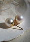 14k Gold - Large Pearl Stud Earrings