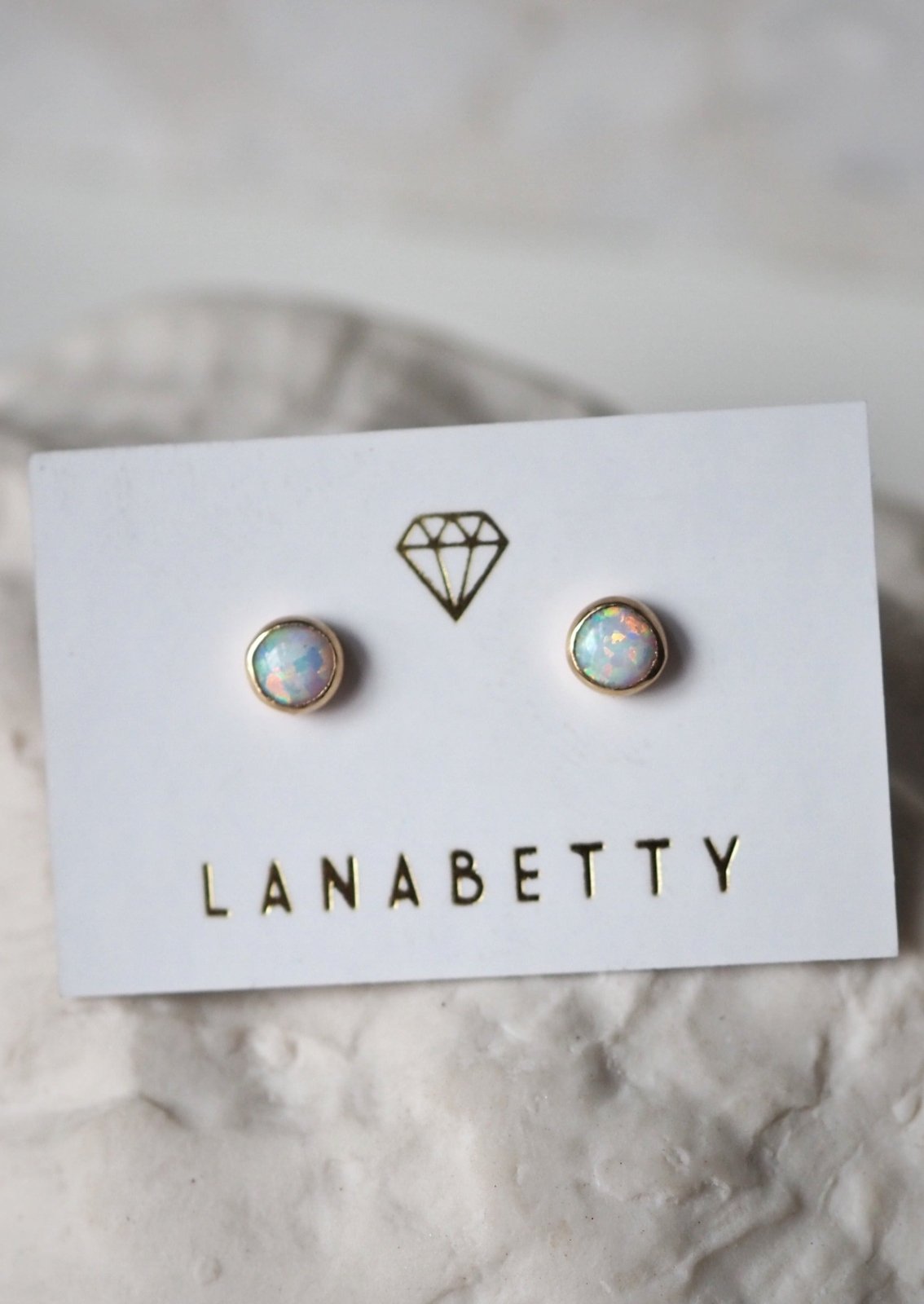 14k Gold Vega Opal Earrings